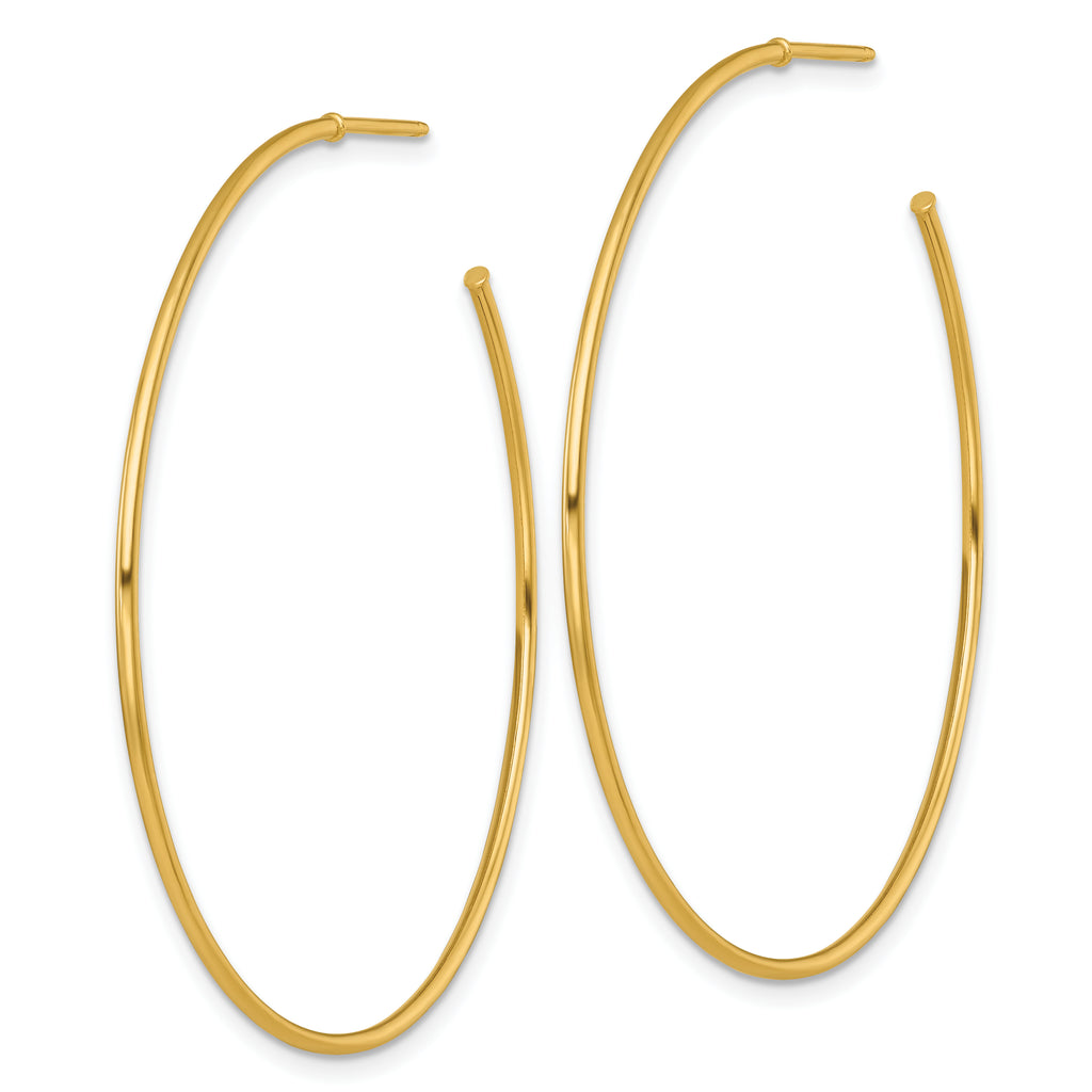 14k Polished 1.2 x 50mm Solid C-Hoop Post Earrings