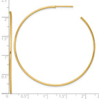 14k Polished 1.2 x 55mm Solid C-Hoop Post Earrings