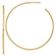 14k Polished 1.2 x 55mm Solid C-Hoop Post Earrings