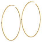 14k Polished 1.2 x 65mm Solid C-Hoop Post Earrings