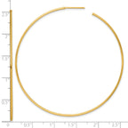 14k Polished 1.2 x 65mm Solid C-Hoop Post Earrings