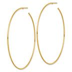14k Polished 1.2 x 70mm Solid C-Hoop Post Earrings