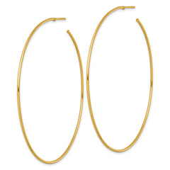 14k Polished 1.2 x 70mm Solid C-Hoop Post Earrings