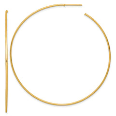 14k Polished 1.2 x 70mm Solid C-Hoop Post Earrings