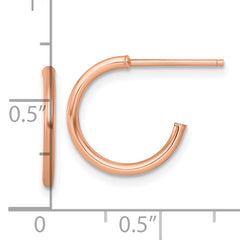 14k Rose Gold Polished 1.5 x 14mm Solid C-Hoop Post Earrings