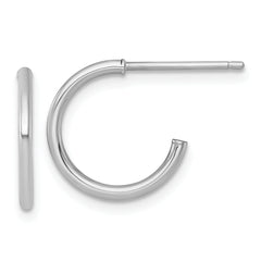 14k White Gold Polished 1.5 x 14mm Solid C-Hoop Post Earrings