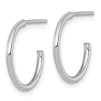 14k White Gold Polished 1.5 x 16mm Solid C-Hoop Post Earrings