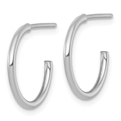 14k White Gold Polished 1.5 x 16mm Solid C-Hoop Post Earrings