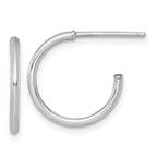 14k White Gold Polished 1.5 x 16mm Solid C-Hoop Post Earrings