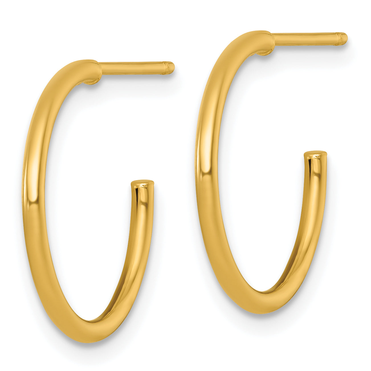 14k Polished 1.5 x 18mm Solid C-Hoop Post Earrings Secondary image