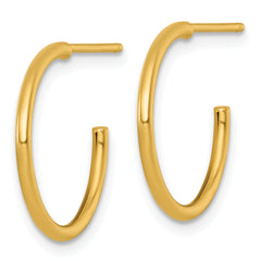 14k Polished 1.5 x 18mm Solid C-Hoop Post Earrings
