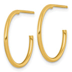 14k Polished 1.5 x 20mm Solid C-Hoop Post Earrings