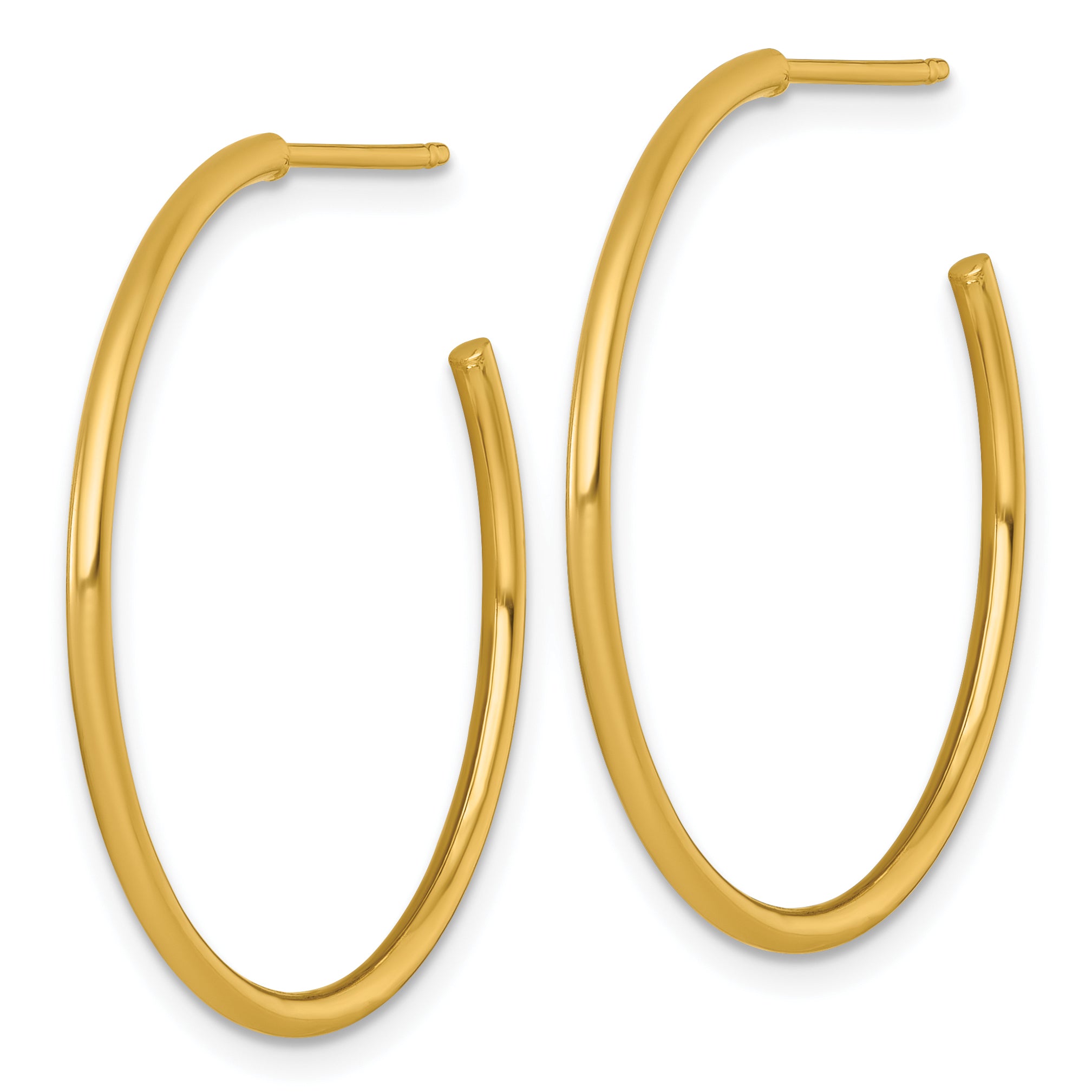 14k Polished 1.5 x 30mm Solid C-Hoop Post Earrings Secondary image