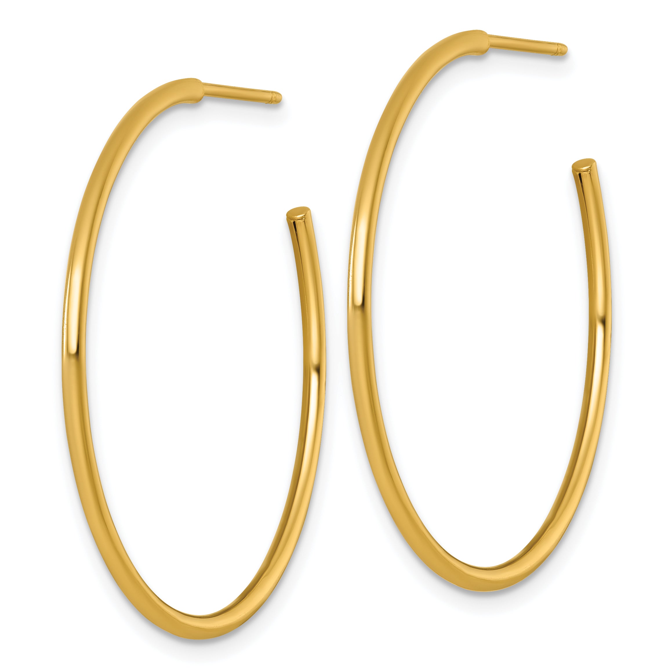 14k Polished 1.5 x 35mm Solid C-Hoop Post Earrings Secondary image