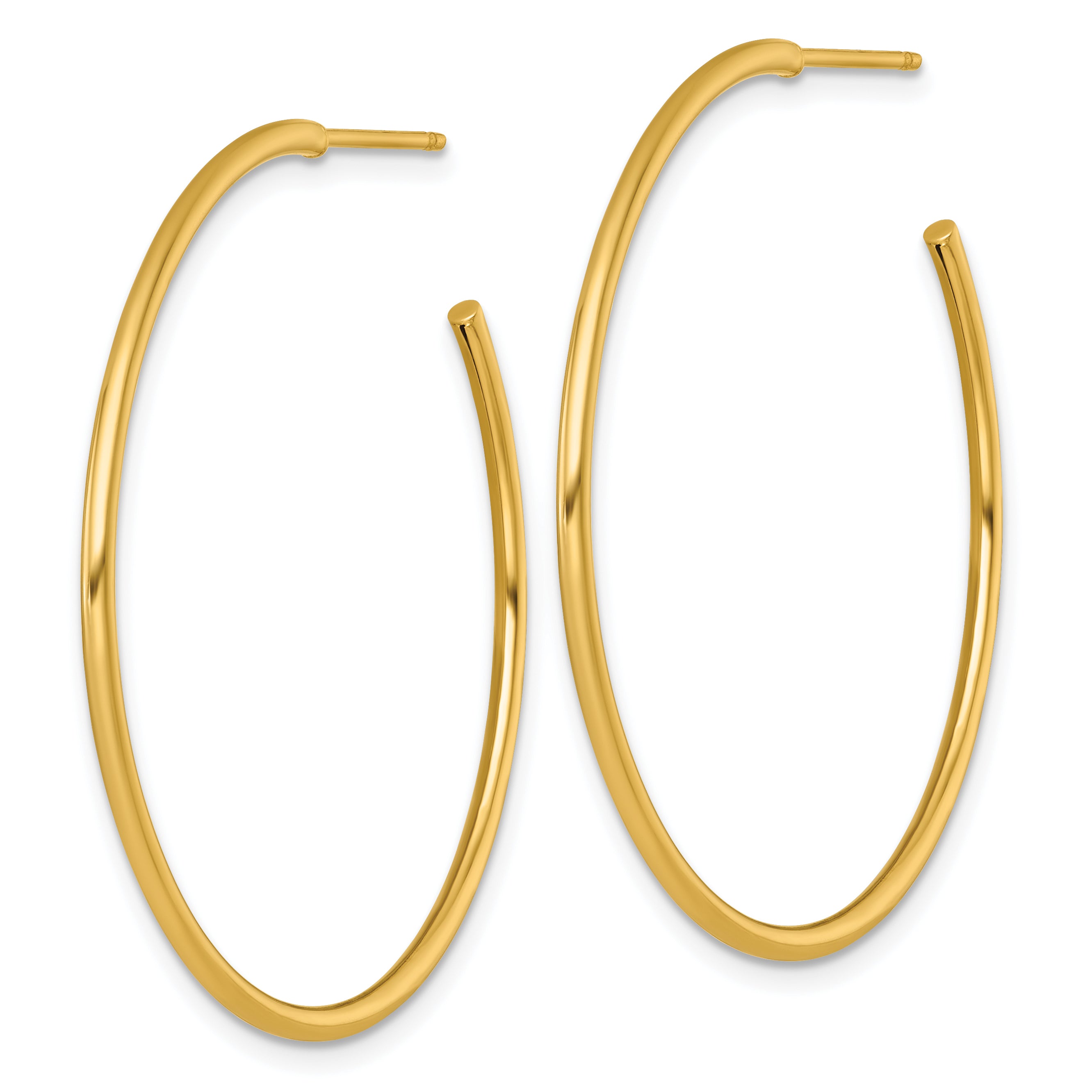 14k Polished 1.5 x 40mm Solid C-Hoop Post Earrings