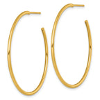 14k Polished 1.5 x 40mm Solid C-Hoop Post Earrings