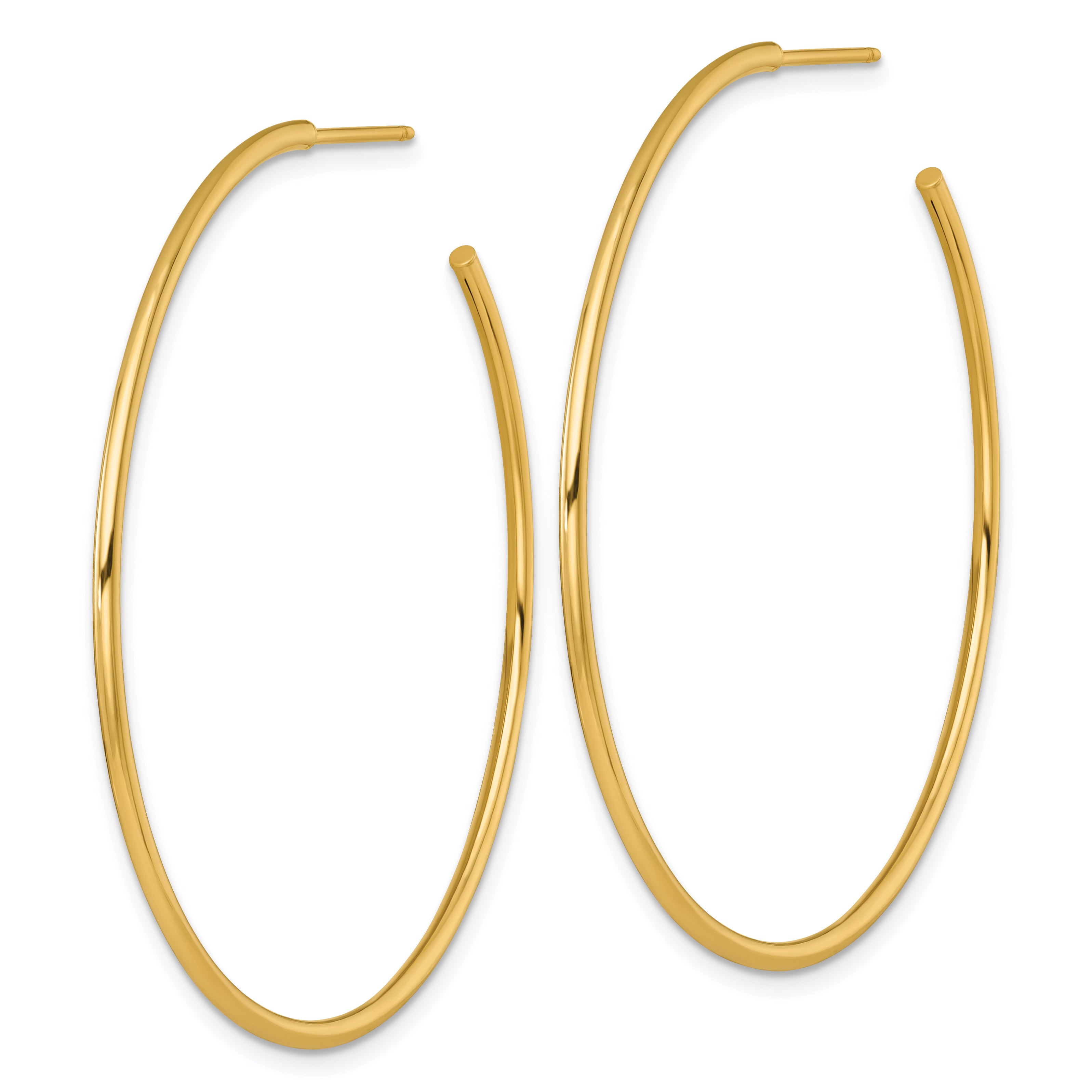 14k Polished 1.5 x 50mm Solid C-Hoop Post Earrings