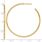 14k Polished 1.5 x 50mm Solid C-Hoop Post Earrings