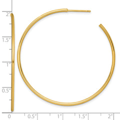14k Polished 1.5 x 50mm Solid C-Hoop Post Earrings
