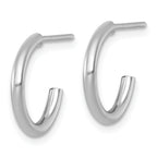 14k White Gold Polished 2.0 x 15mm Tube C-Hoop Post Earrings