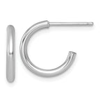 14k White Gold Polished 2.0 x 15mm Tube C-Hoop Post Earrings