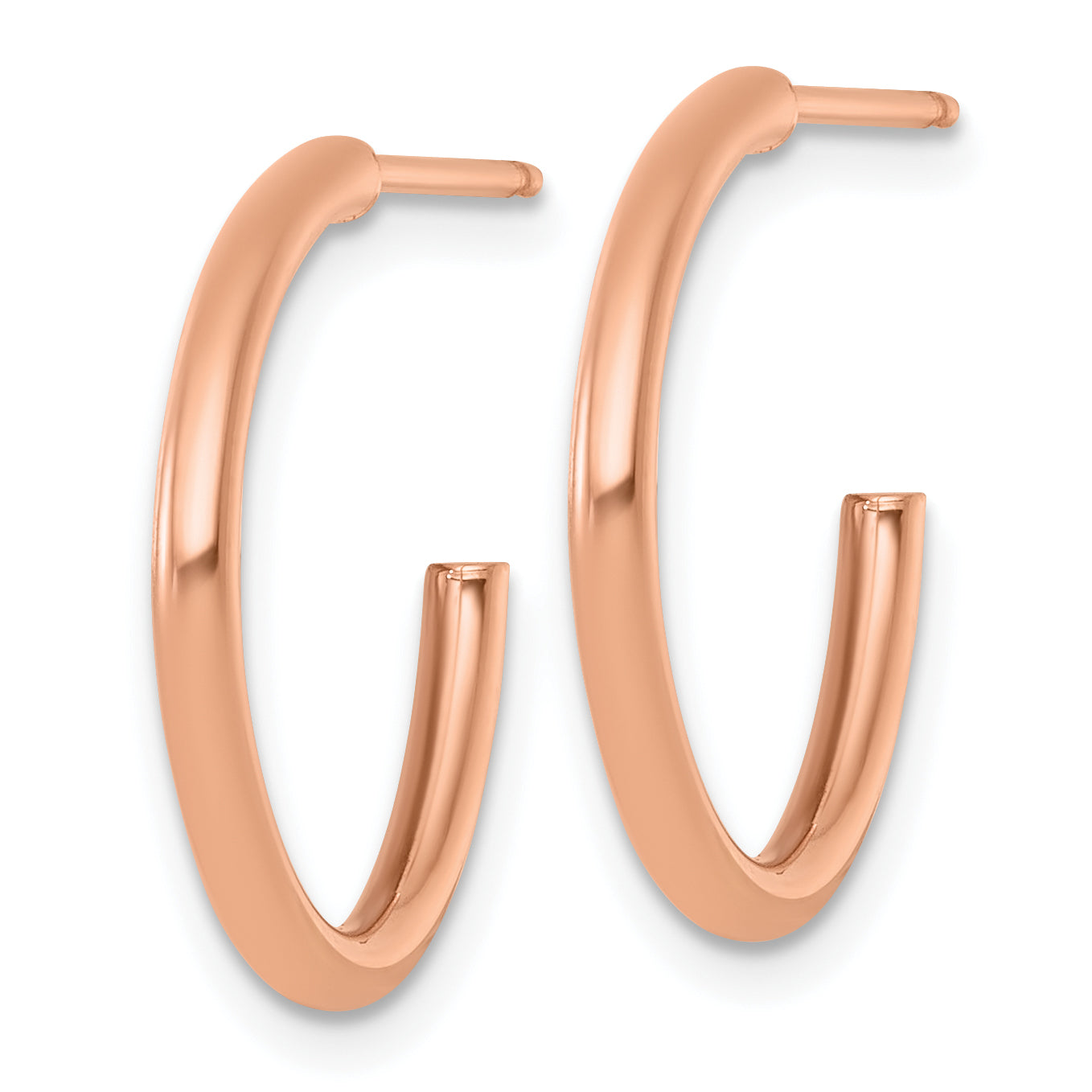 14K Rose Gold C-Hoop Earrings