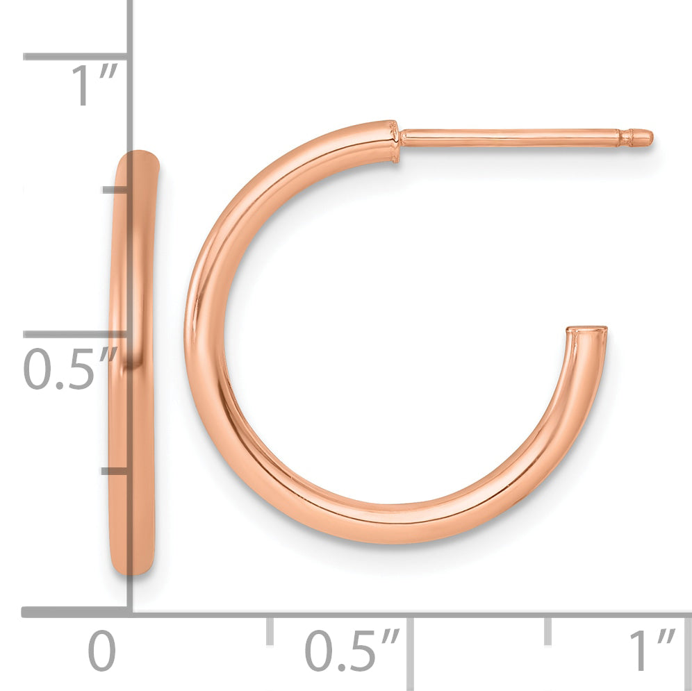 14K Rose Gold C-Hoop Earrings