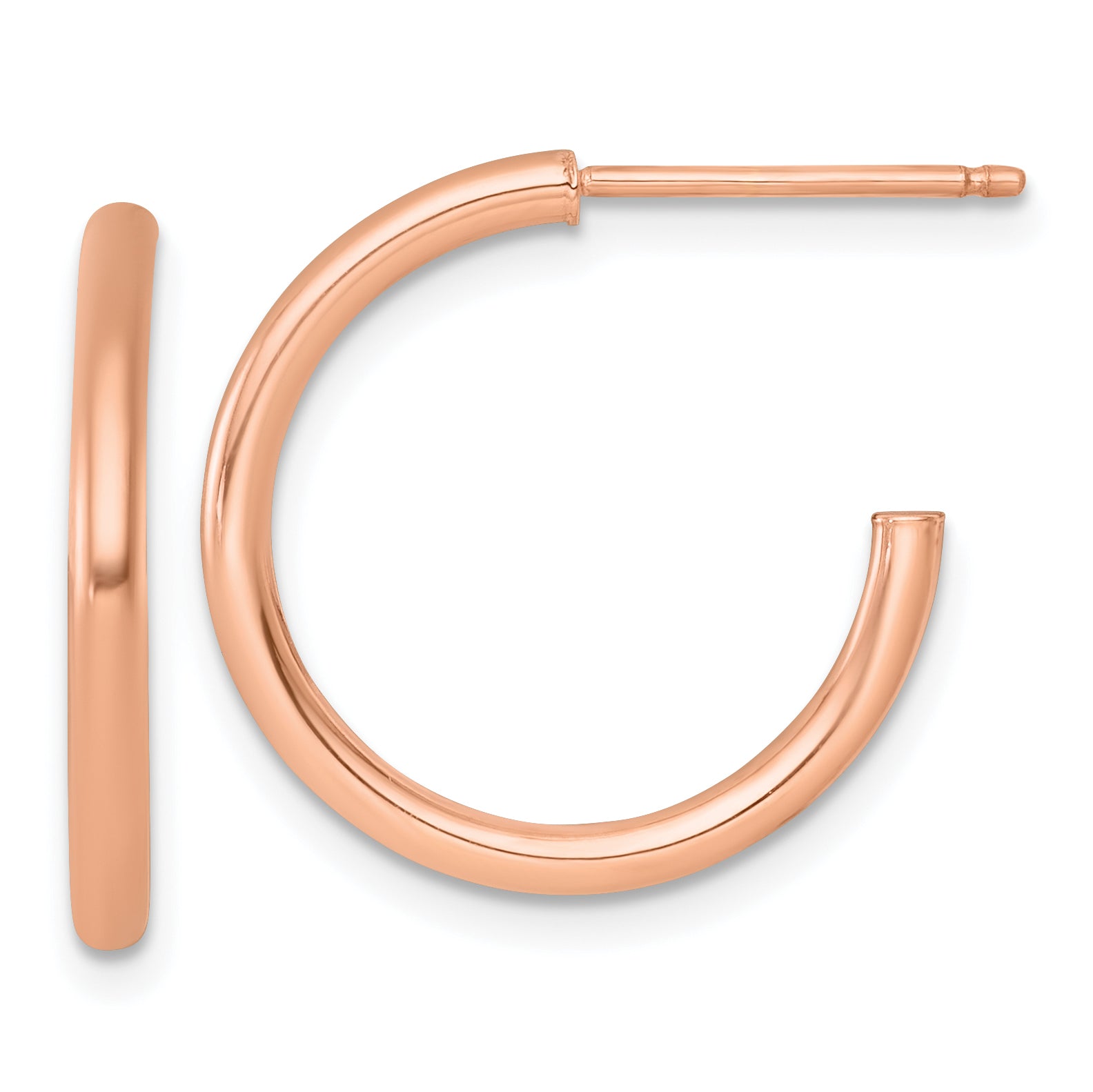 14K Rose Gold C-Hoop Earrings Main image
