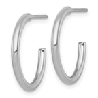 14k White Gold Polished 2.0 x 20mm Tube C-Hoop Post Earrings