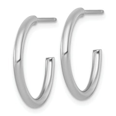 14k White Gold Polished 2.0 x 20mm Tube C-Hoop Post Earrings