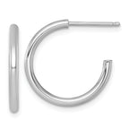14k White Gold Polished 2.0 x 20mm Tube C-Hoop Post Earrings