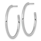 14k White Gold Polished 2.0 x 30mm Tube C-Hoop Post Earrings