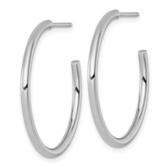 14k White Gold Polished 2.0 x 30mm Tube C-Hoop Post Earrings