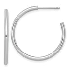 14k White Gold Polished 2.0 x 30mm Tube C-Hoop Post Earrings