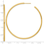 14k Polished 2.0 x 65mm Tube C-Hoop Post Earrings