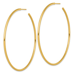 14k Polished 2.0 x 70mm Tube C-Hoop Post Earrings