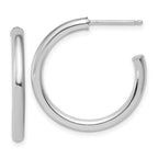 14k White Gold Polished 2.5 x 25mm Tube C-Hoop Post Earrings