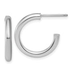14k White Gold Polished 2.5 x 20mm Tube C-Hoop Post Earrings