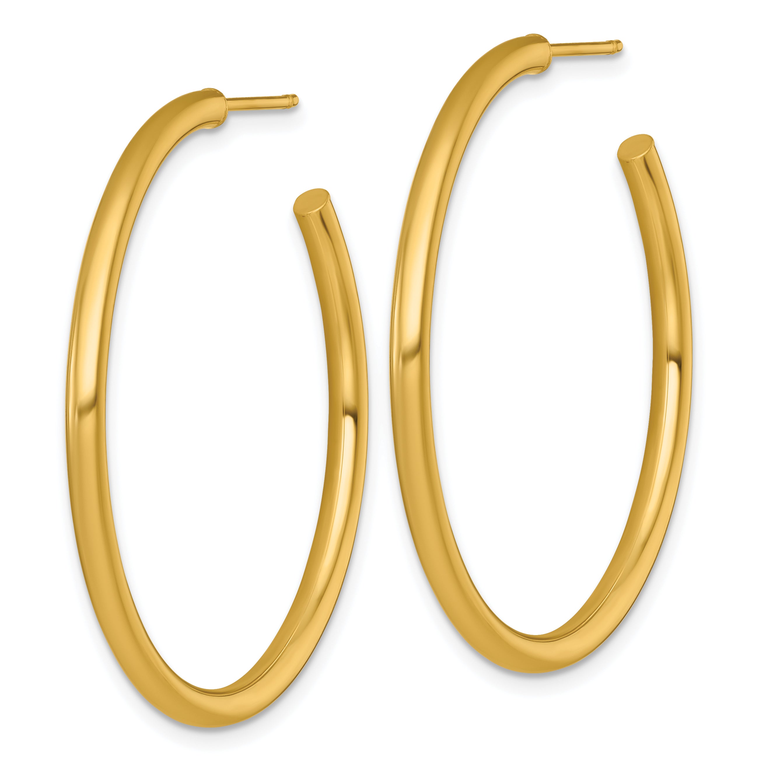 14k Polished 2.5 x 40mm Tube C-Hoop Post Earrings Secondary image