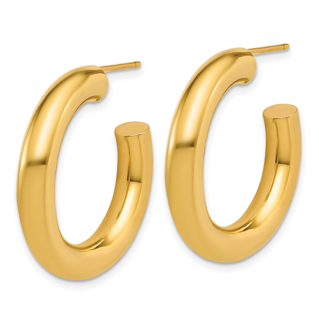 14k Polished 5.0 x 30mm Tube C-Hoop Post Earrings