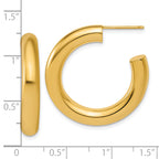 14k Polished 5.0 x 30mm Tube C-Hoop Post Earrings