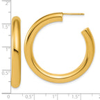 14k Polished 5.0 x 40mm Tube C-Hoop Post Earrings