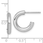 14k White Gold Polished 3.0 x 16mm Tube C-Hoop Post Earrings