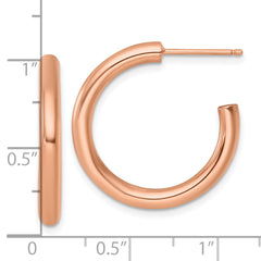 14k Polished 3.0 x 25mm Tube C-Hoop Post Earrings