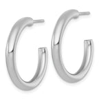 14k Polished 3.0 x 25mm Tube C-Hoop Post Earrings