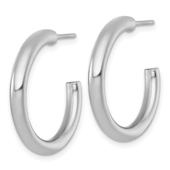 14k Polished 3.0 x 25mm Tube C-Hoop Post Earrings