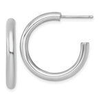 14k Polished 3.0 x 25mm Tube C-Hoop Post Earrings