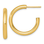 14k Polished 3.0 x 25mm Tube C-Hoop Post Earrings