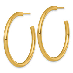 14k Polished 3.0 x 40mm Tube C-Hoop Post Earrings