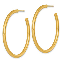 14k Polished 3.0 x 45mm Tube C-Hoop Post Earrings